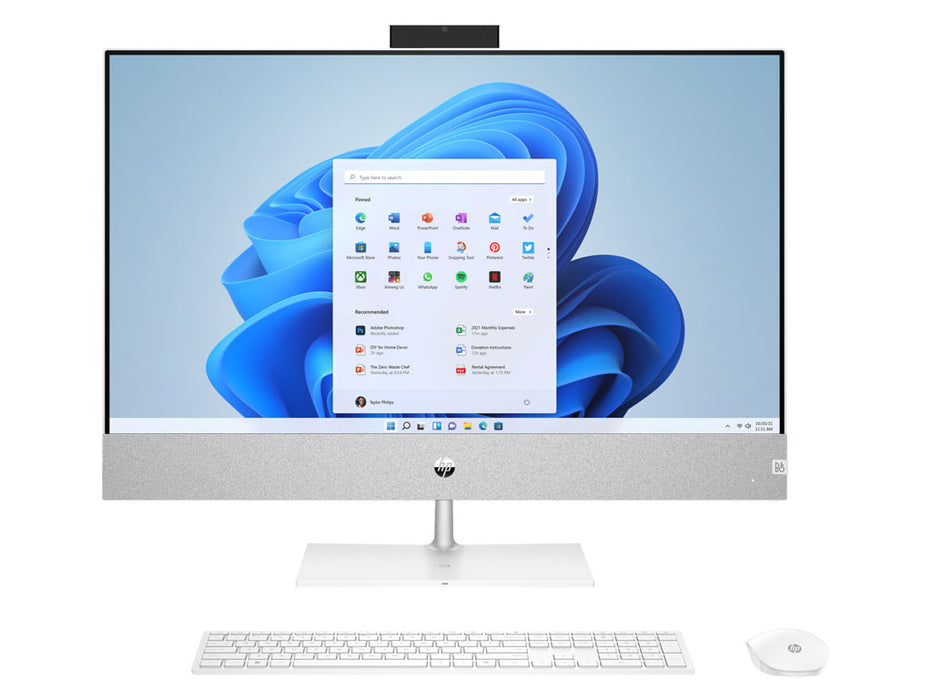 HP Pavilion All-in-One, Intel Core i7-12700T, 16GB, 1TB SSD, 27 Inch FHD Touch Display, NVIDIA RTX 3050 4GB, SnowFlake White | 3E9N0AV-1