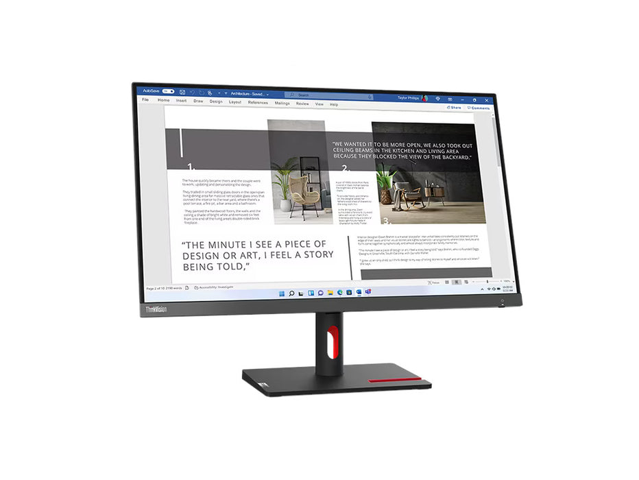 Lenovo ThinkVision S27i-30 27" Inch Full HD 1080p 100Hz Monitor, IPS Panel | 63DFKAT4UK