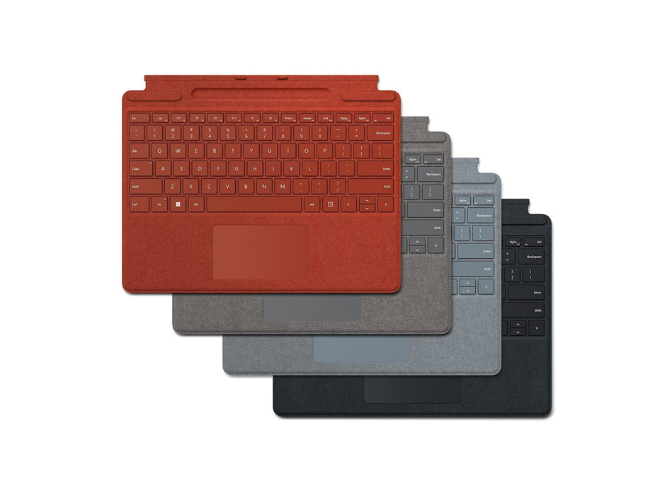 Microsoft Surface Signature Keyboard, Surface Pro 9, Surface Pro 8, or Surface Pro X Poppy Red, English Layout | 8XA-00035