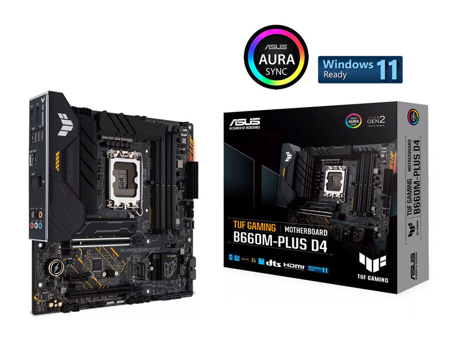 ASUS TUF GAMING B660M-PLUS LGA1700 Gaming Motherboard D4 | 90MB1940-M0EAY0