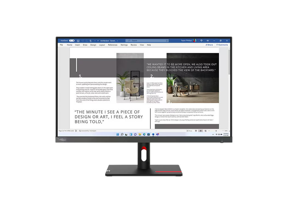 Lenovo ThinkVision S27i-30 27" Inch Full HD 1080p 100Hz Monitor, IPS Panel | 63DFKAT4UK