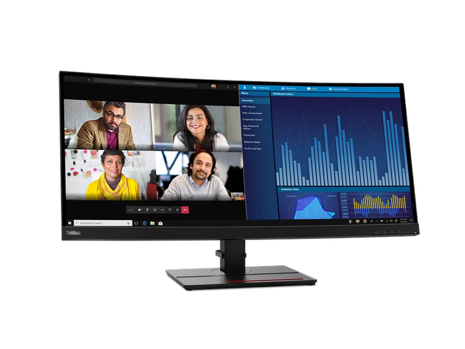 Lenovo ThinkVision P34w-20 34.14" Inch WQHD Monitor, IPS Panel, LTS Stand, Built-in Speakers | 63F2RAT3UK