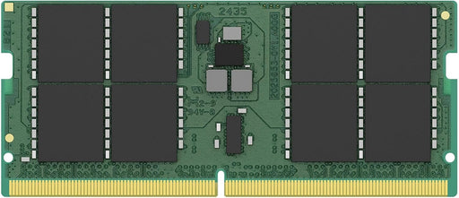 Computer memory module with black chips on a green background