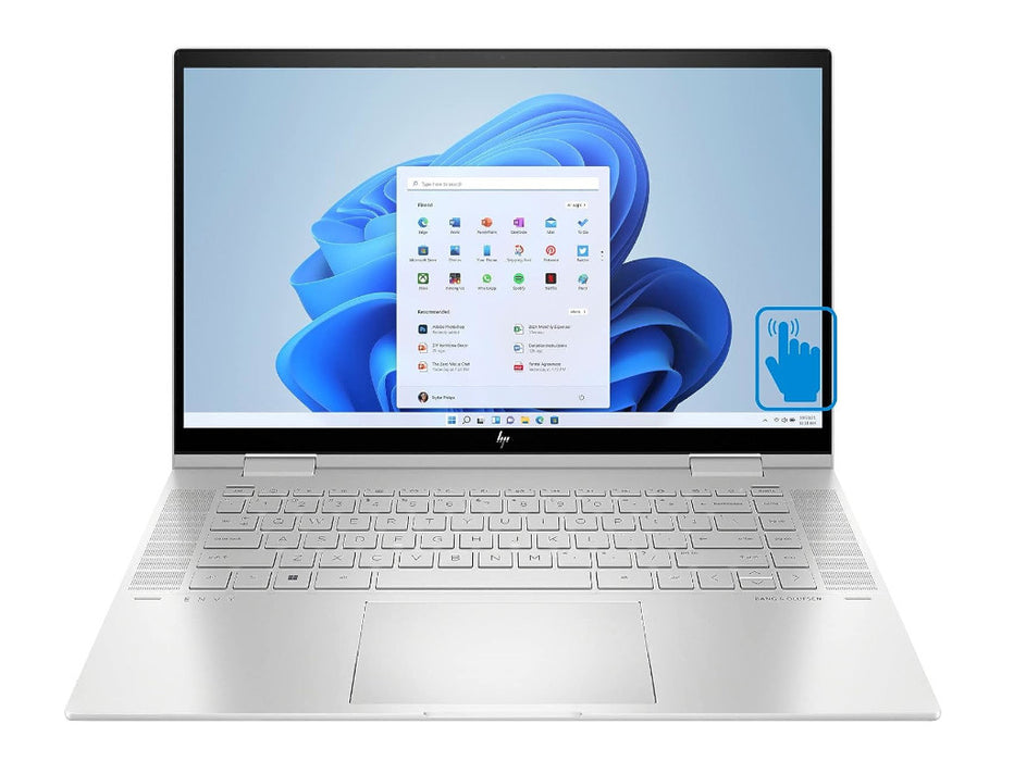 HP ENVY 15t X360 2-in-1 convertable Laptop 15t-fe000, i7-1355U, 16GB, 1TB, 15.6 Touch FHD, RTX 3050 4GB, HP Active pen, Win 11, Silver | 77X87AV-2