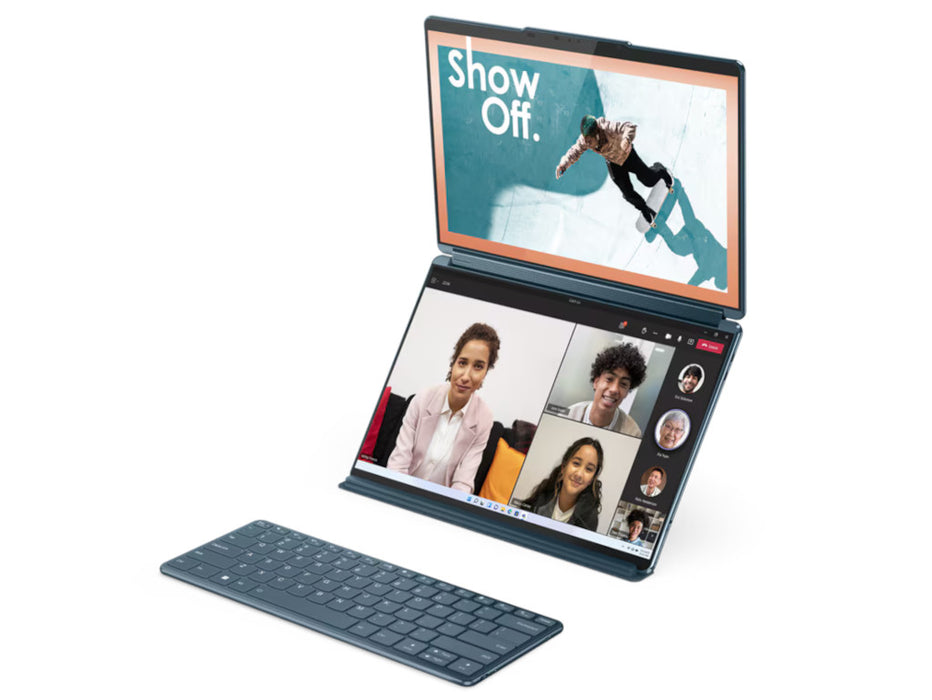 Lenovo Yoga Book 9i 2-in-1 Dual Screen OLED Laptop, Intel i7-1355U, 16GB, 512GB SSD, 2x 13.3 Inch 2.8K OLED display, Win 11, Tidal Teal | 82YQ0007US