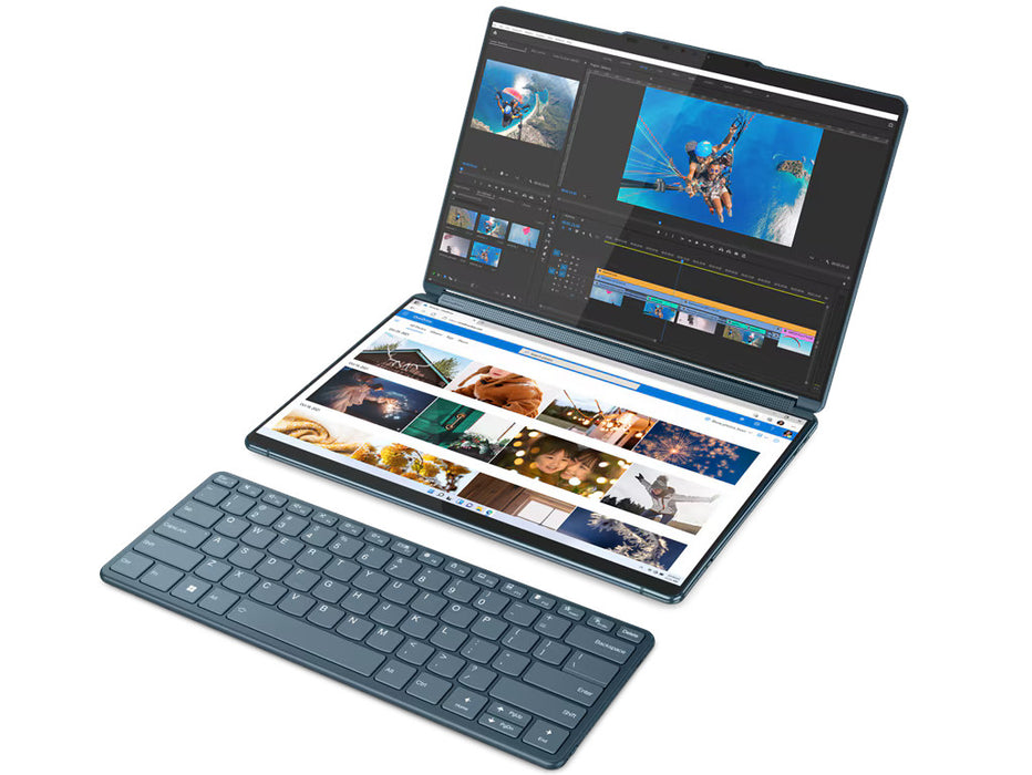 Lenovo Yoga Book 9i 2-in-1 Dual Screen OLED Laptop, Intel i7-1355U, 16GB, 512GB SSD, 2x 13.3 Inch 2.8K OLED display, Win 11, Tidal Teal | 82YQ0007US
