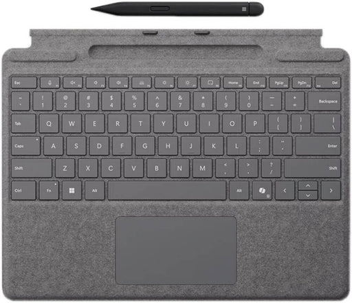 Microsoft Surface Pro Keyboard 11th edition for Pro 11, Pro 10, Pro 9, and Pro 8 With Slim Pen 2 English, Platinum Color