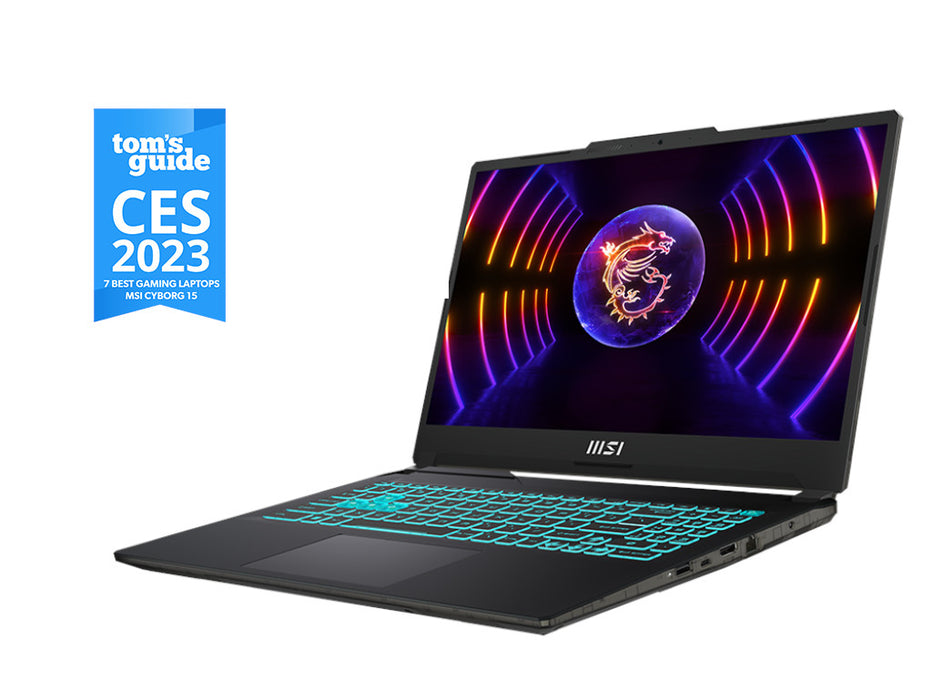 MSI Cyborg 15 Gaming Laptop, i7-13620H, 8GB DDR5, 512GB SSD, 15.6 Inch FHD 144 Hz, RTX 3050 4GB, RGB Backlite KB, DOS, Steel Gray | 9S7-15K111-636