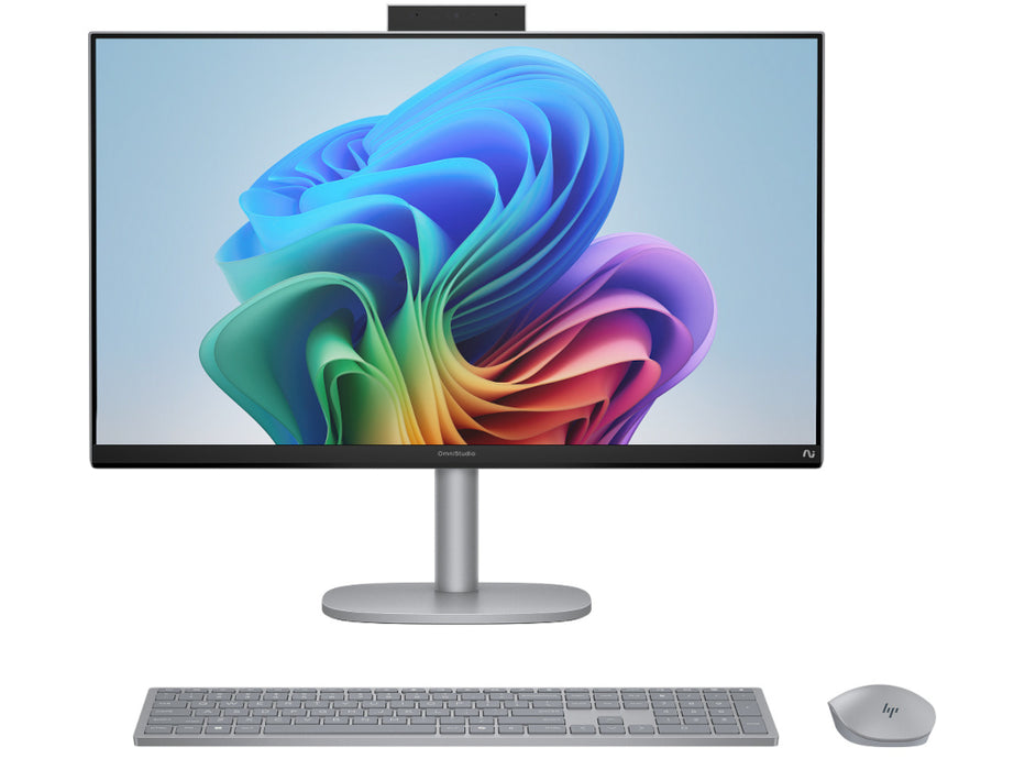 HP OmniStudio X All-in-One Desktop AI PC 27, Intel Ultra 7 256V, 16GB, 1TB SSD, 27 Inch FHD Touchscreen, Windows 11, HP KB & Mouse Combo, Silver | A31U4AV-1
