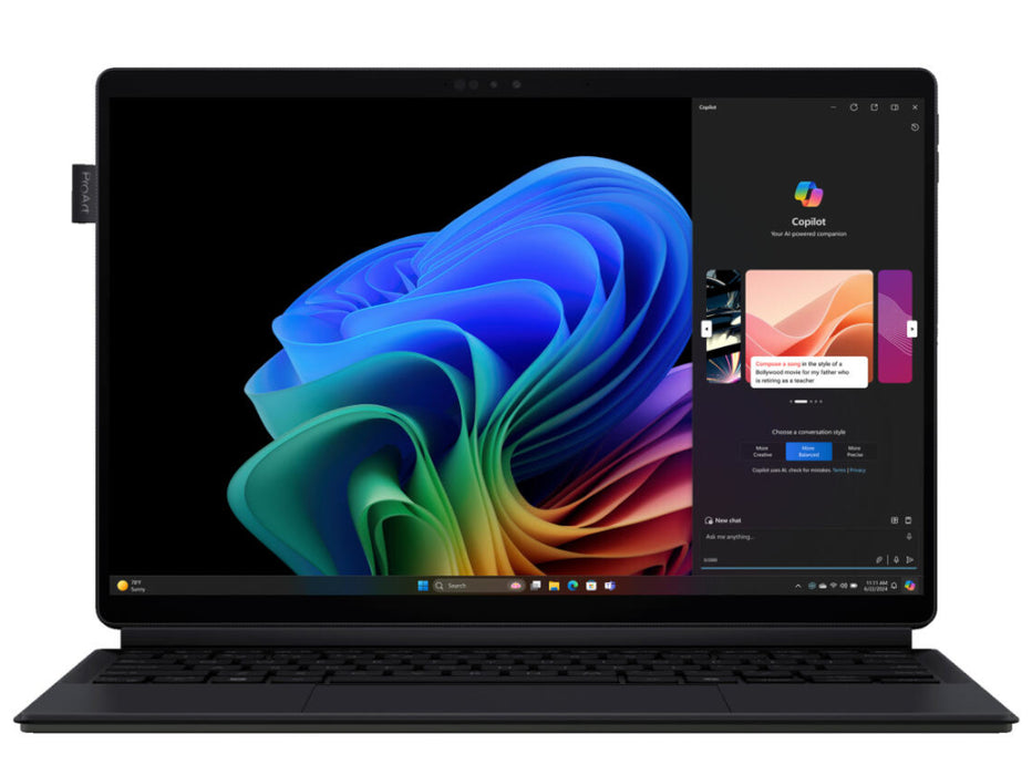 ASUS ProArt PZ13 OLED Detachable 2-in 1 Laptop Copilot+ PC, Snapdragon X Plus, 16GB, 1TB SSD, 13.3 Inch 3K OLED Touch, Qualcomm Adreno GPU, Windows 11, Black