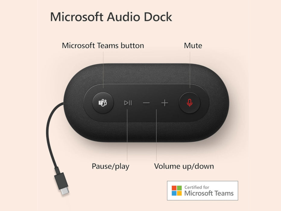 Microsoft Audio Dock, Microsoft Teams Certified Dock | IVG-00001