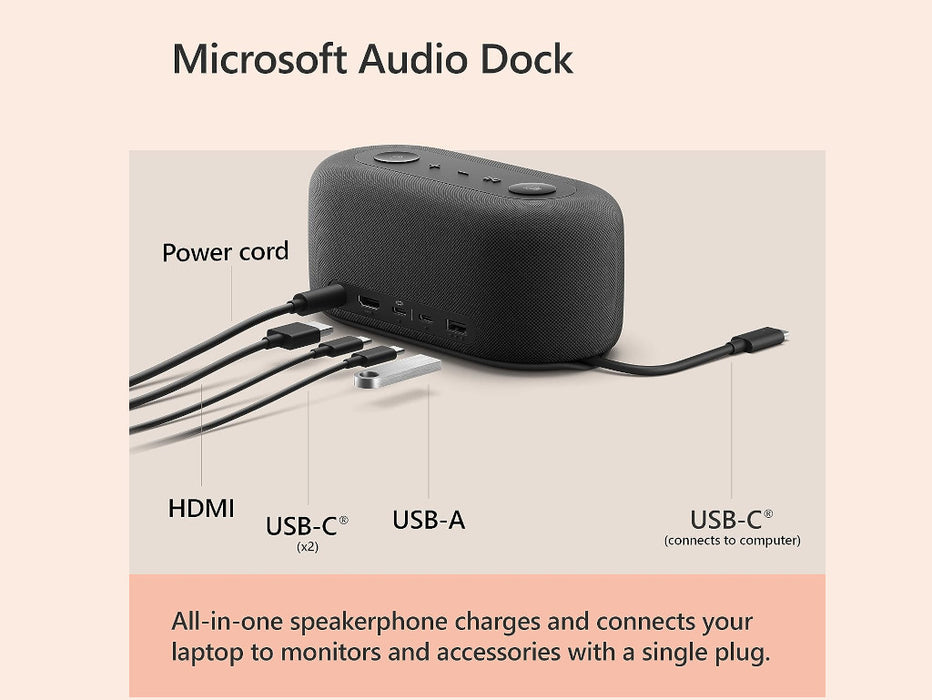 Microsoft Audio Dock, Microsoft Teams Certified Dock | IVG-00001