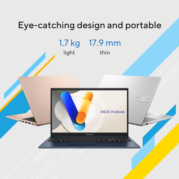 ASUS Vivobook X1504VA Laptop, Intel Core i7-1355U, 16GB, 512GB SSD, 15.6 inch FHD, Iris Xe Graphics, Win 11, Cool Silver | X1504VA-BQ715W - No Box