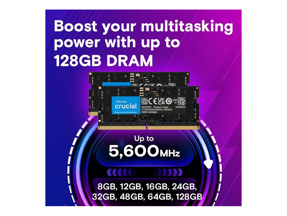 Crucial RAM 64GB Kit (2x32GB) DDR5 5600MHz Laptop Memory | CT2K32G56C46S5