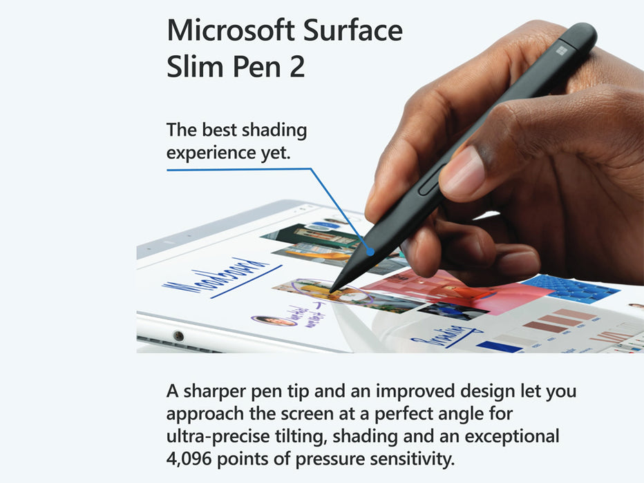 Microsoft Surface Slim Pen 2 11th Edition, compatible with surface Pro 9, Pro 8, Pro X, Black | 8WV-00008