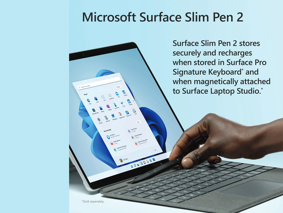 Microsoft Surface Slim Pen 2 11th Edition, compatible with surface Pro 9, Pro 8, Pro X, Black | 8WV-00008