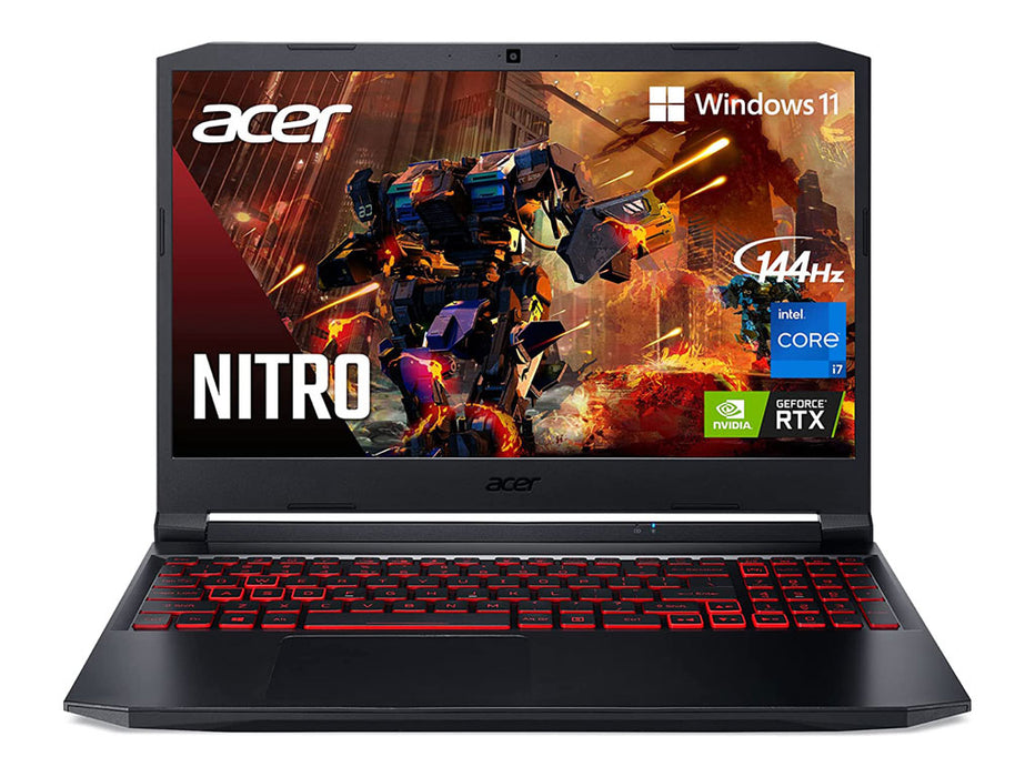 Acer Nitro 5 Gaming Laptop, Intel 8-Core i7-11800H, 16GB 512GB SSD, 15.6 Inch FHD, RTX 3050 4GB, Windows 11 , Black | NH.QENSA.006